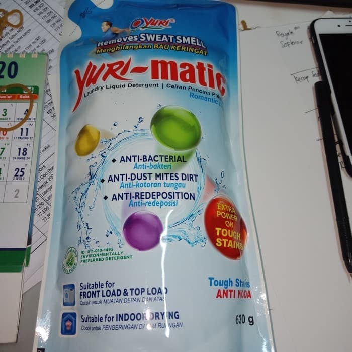 Yuri Matic Cair Sweat Smell Romantic Blue Refill 630 gram | Yuri Matic 630g Murah Promo