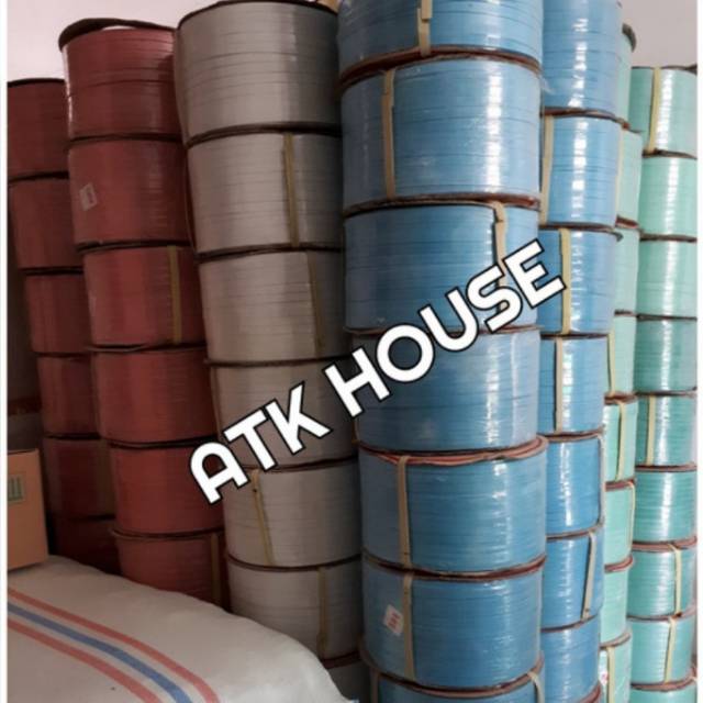 Tali Strapping Straping Band Warna 15mm Merah, Biru, Hijau, Hitam, Putih/Tali Packing/Tali Klem Klam