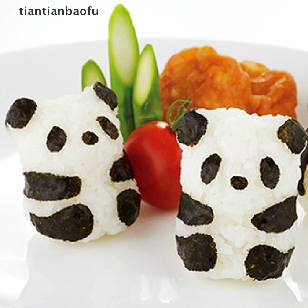 Set Cetakan Pembuat Bola Nasi Sushi Onigiri Bento Bentuk Panda 3D