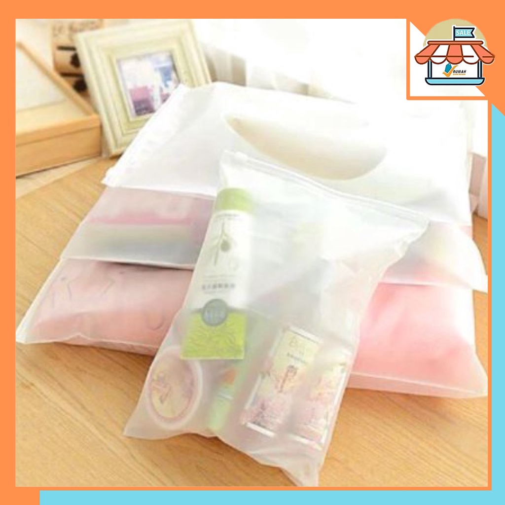 RSB KZ144 Kantong Plastik Transparan Zip Lock Polos Travel Pouch Zip Kantong Zipper Make Up Kosmetik