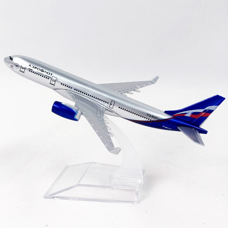 Model Pesawat Terbang Rusia Airlines A330 Airbus 330 Bahan Metal Diecast Ukuran 16cm Dengan Landing Gear