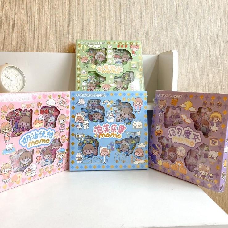 

Super Tambahan Stiker Box Merk Senmu Isi 100 Lembar Waterproof Anti Air Cute Girl Momo Stationery Lucu Unik Kado Viral