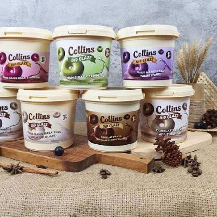 

New - COLLINS DIP GLAZE 1 KG PIL TOPLES EMBER TOPPING DONAT COKLAT STROBERI GREEN TEA TIRAMISU TARO SUSU ✔