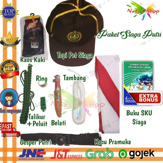PROMO Paket Atribut Perlengkapan Pramuka Tingkat Siaga Putri SD Kelas 1-3/SERAGAM SEKOLAH SD/SERAGAM