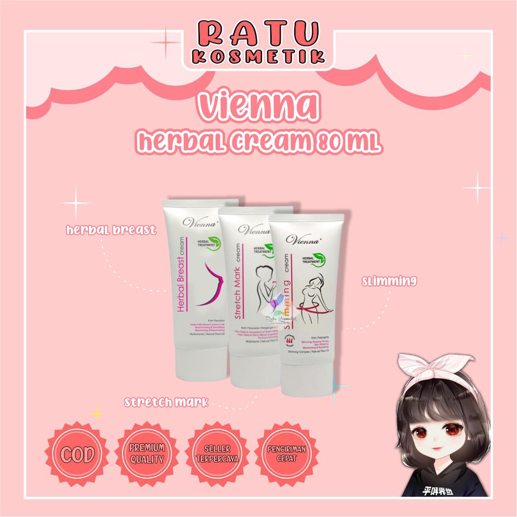 ❤ RATU ❤ Vienna Breast Cream 80ml | Cream Pembesar Payudara Vienna 80ml Kemasan Tube Viena✔️BPOM