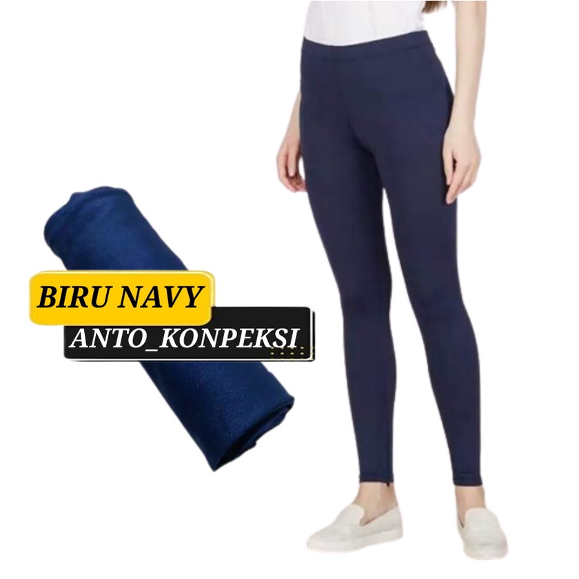 Celana Legging Wanita Spandex Premium Standar &amp; Jumbo BB 35kg - 120kg Termurah / Lejing Hitam