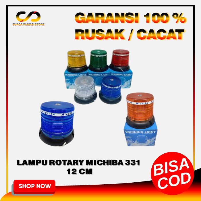 Lampu Variasi Mini Rotary Rotari Led Blitz Aksesoris Otomotif Eksterior Mobil Truk  Michiba 12 cm