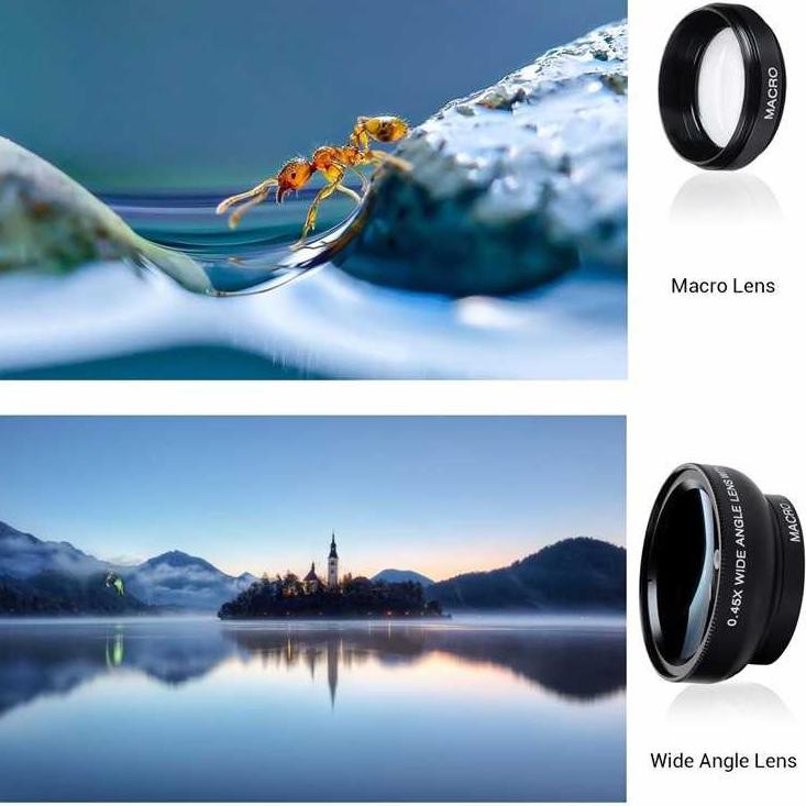 UT Lensa HP Fotografi Super Lebar Wide Angle Lens 0.45x + Macro 12.5x Untuk Smartphone Titangadget ➛ ✾ღ-7