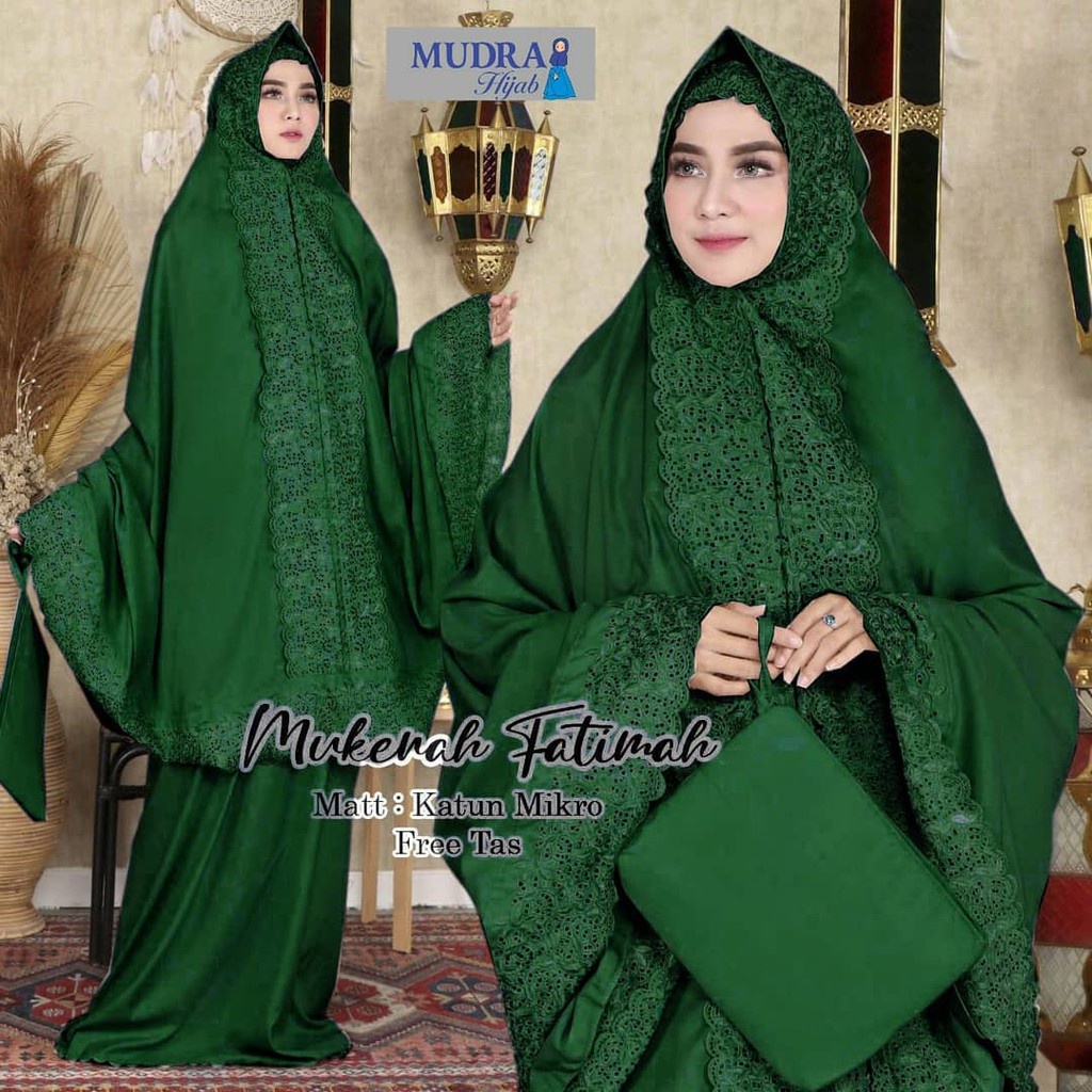 Mukenah Fatimah / Mukena Katun / Mukena Dewasa Fatimah Khadijah Full Bordir KD