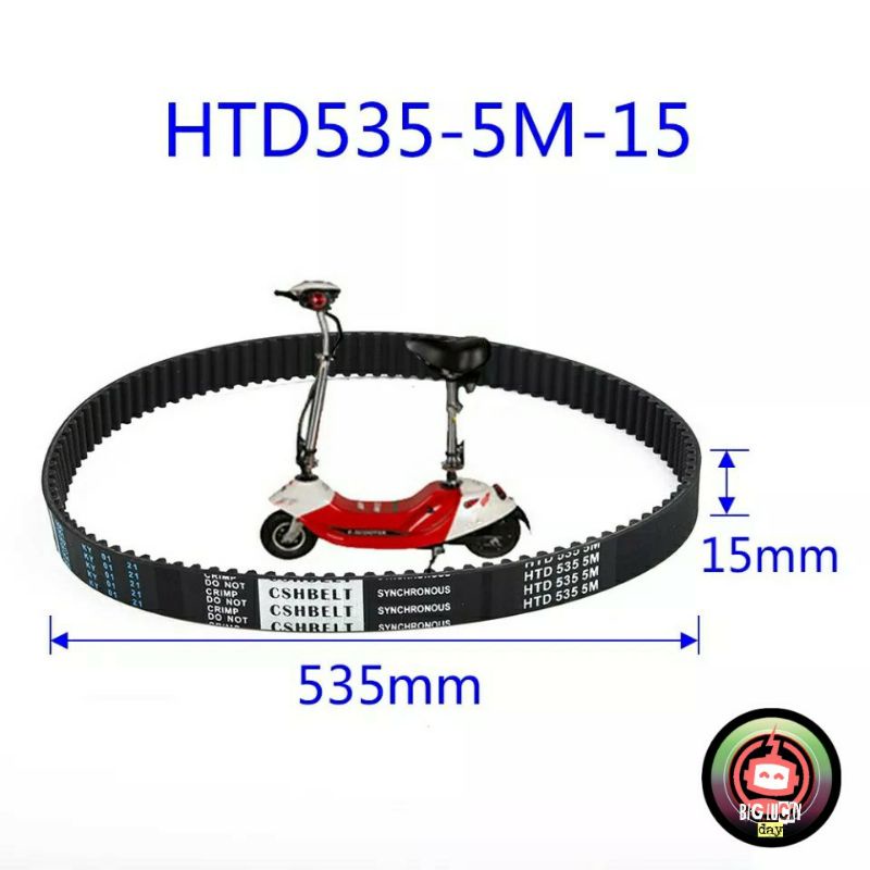 V belt e scooter HTD 535-5M-15 skuter selis e-scooter venbelt penbelt timing belt karet dinamo vbelt