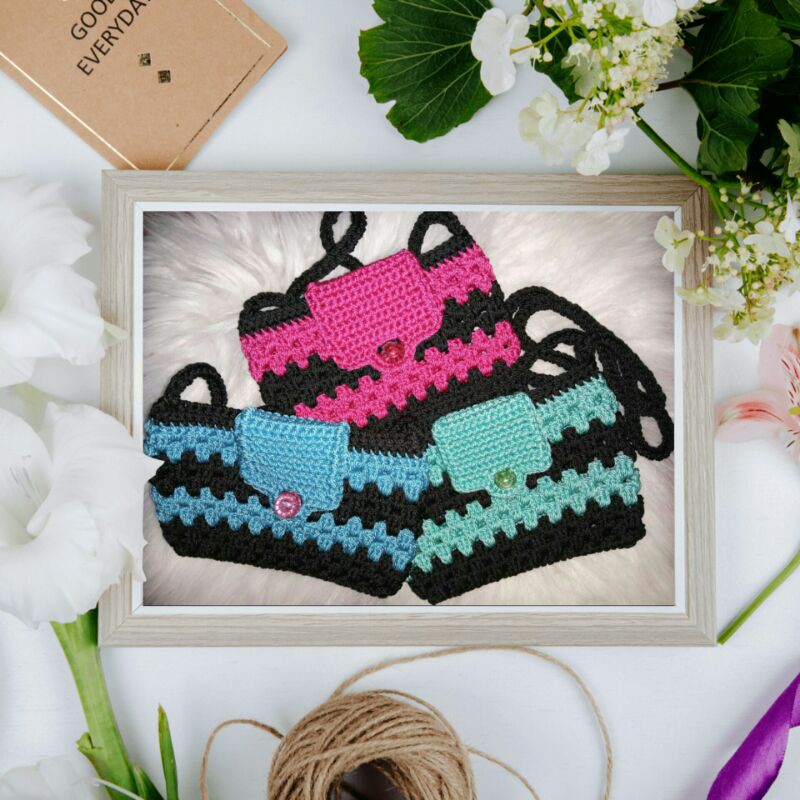 Tas Rajut Serut Mini Dua Warna Untuk Anak / Tas Rajut Mini Super Bagus / Tas Rajut Untuk Anak