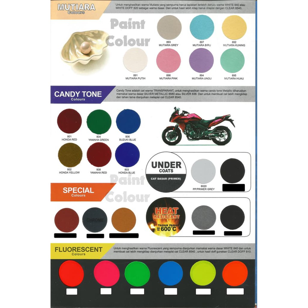 Diton Cat Semprot/Pylox/Motor/Helm 150cc - ALL COLOUR / Semua Warna