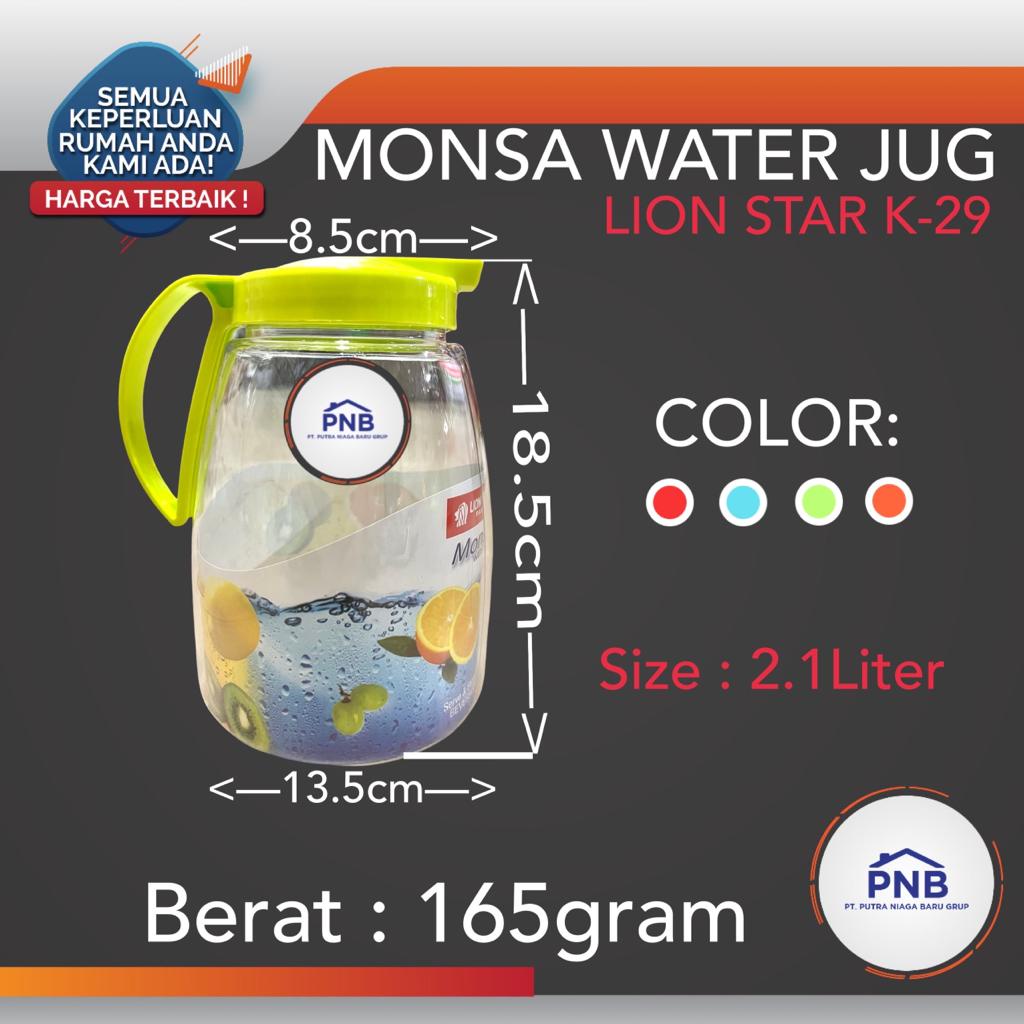 Teko air minum / teko plastik / water jug 2.ltr Monsa Lion star