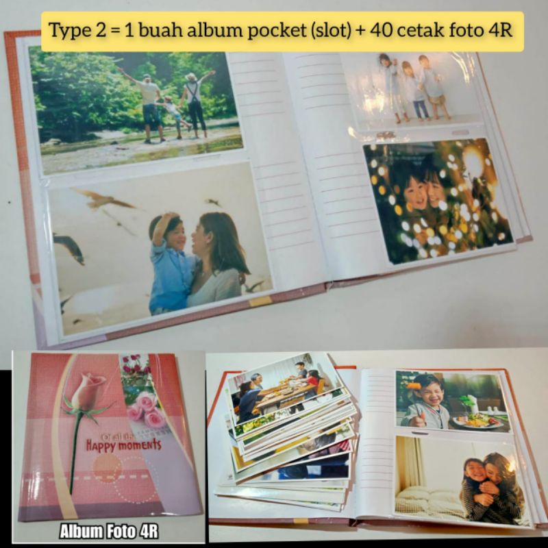 [ PAKET MURAH ] ALBUM FOTO + CETAK 4R 40 Foto FREE