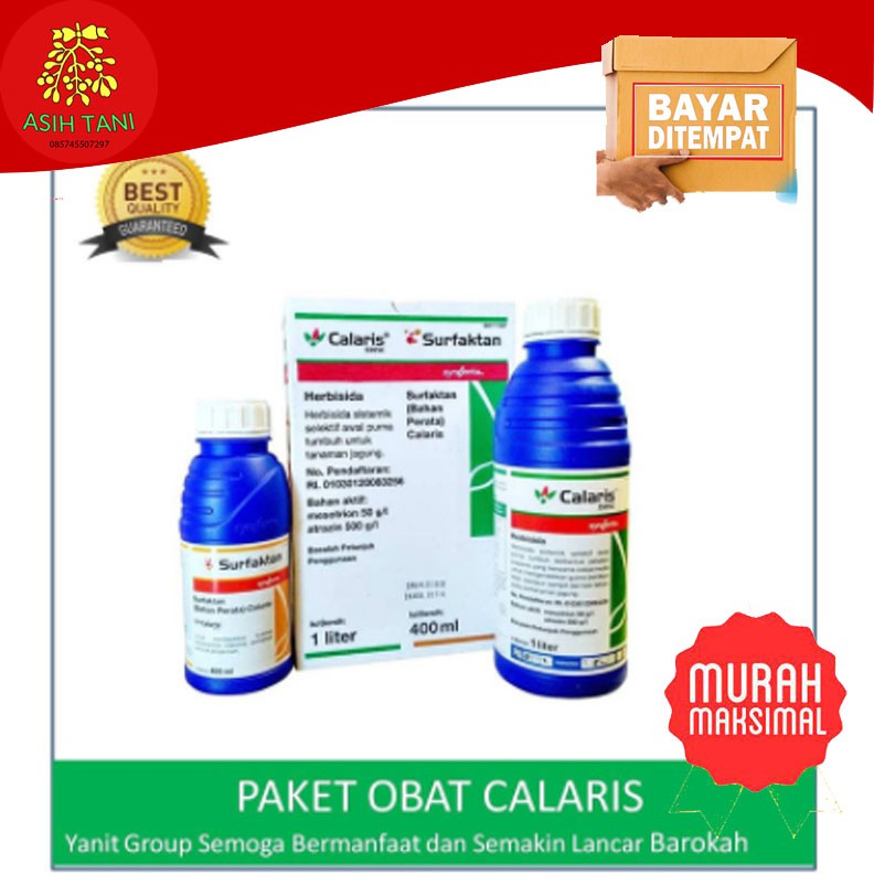 Paket Obat Pertanian Herbisida CALARIS 550SC 1 Liter SURFAKTAN 400 Ml