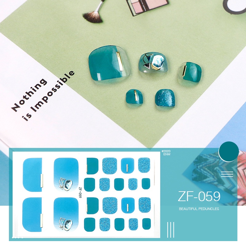 Zf Stiker Kuku 3D Warna Gradasi Untuk Nail Art / Manicure DIY