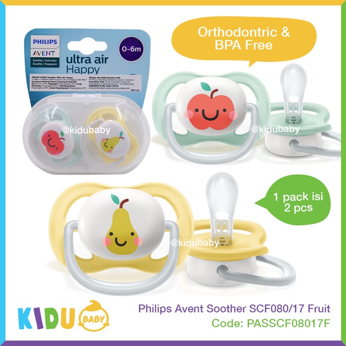 Philips Avent Soother SCF080/17 Fruit Empeng Bayi Kidu Bayi