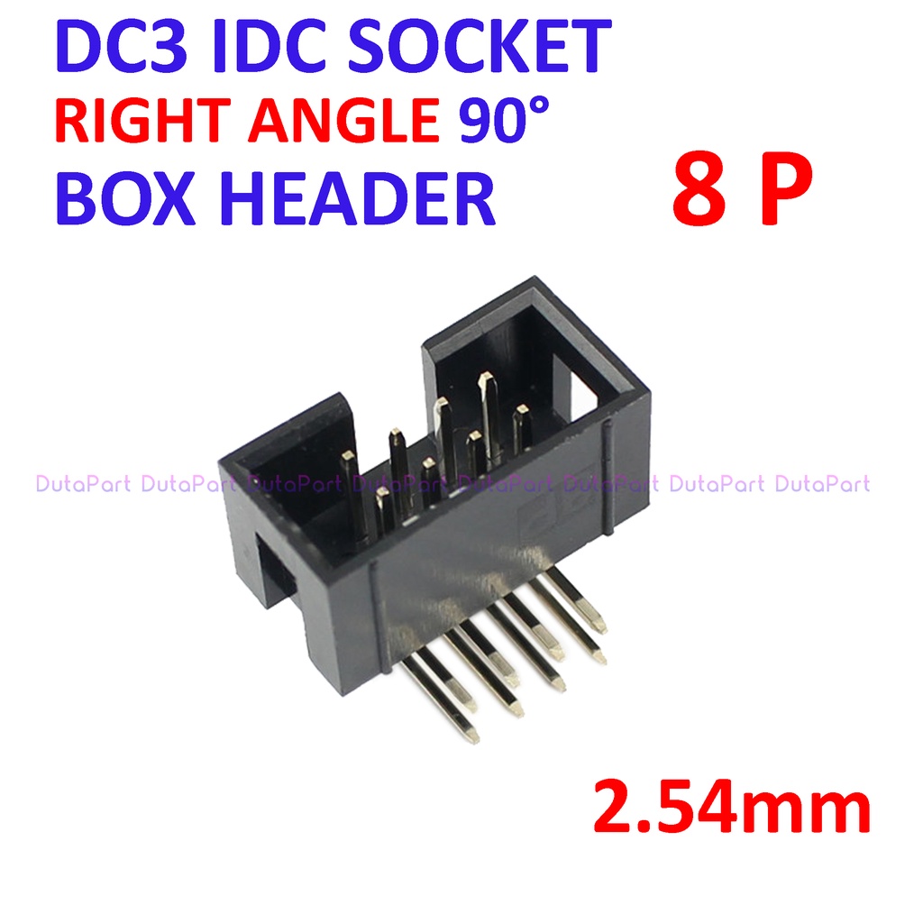 DC3-8P Socket IDC Male Right Angle Siku 8P 8 Pin 2x4 2.54mm Box Header