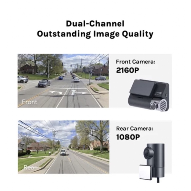 70mai A800s / 70mai Dash Cam A800s HD 4K 2160P GPS ADAS Set (Front+Rear Camera)