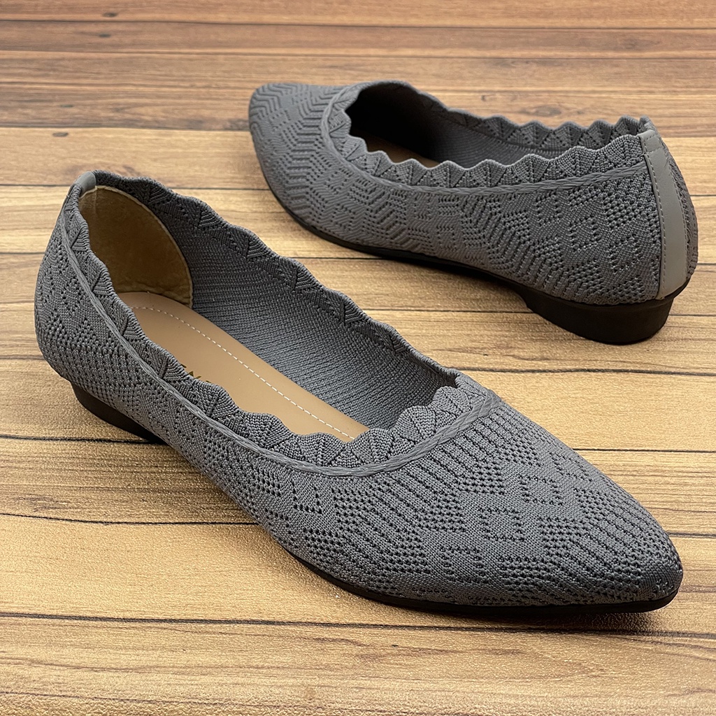 Sepatu Flat Wanita Rajut Import LC19 ~ Clarenzo