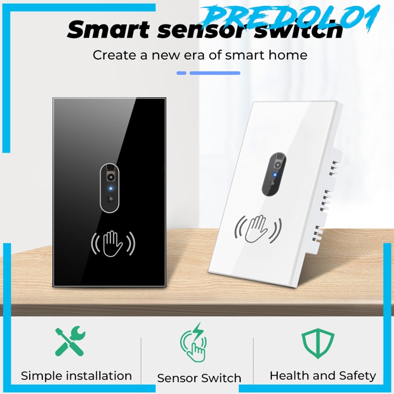 (Predolo1) Saklar Lampu Bahan Tempered Glass Dengan Sensor Inframerah 10 / 110v