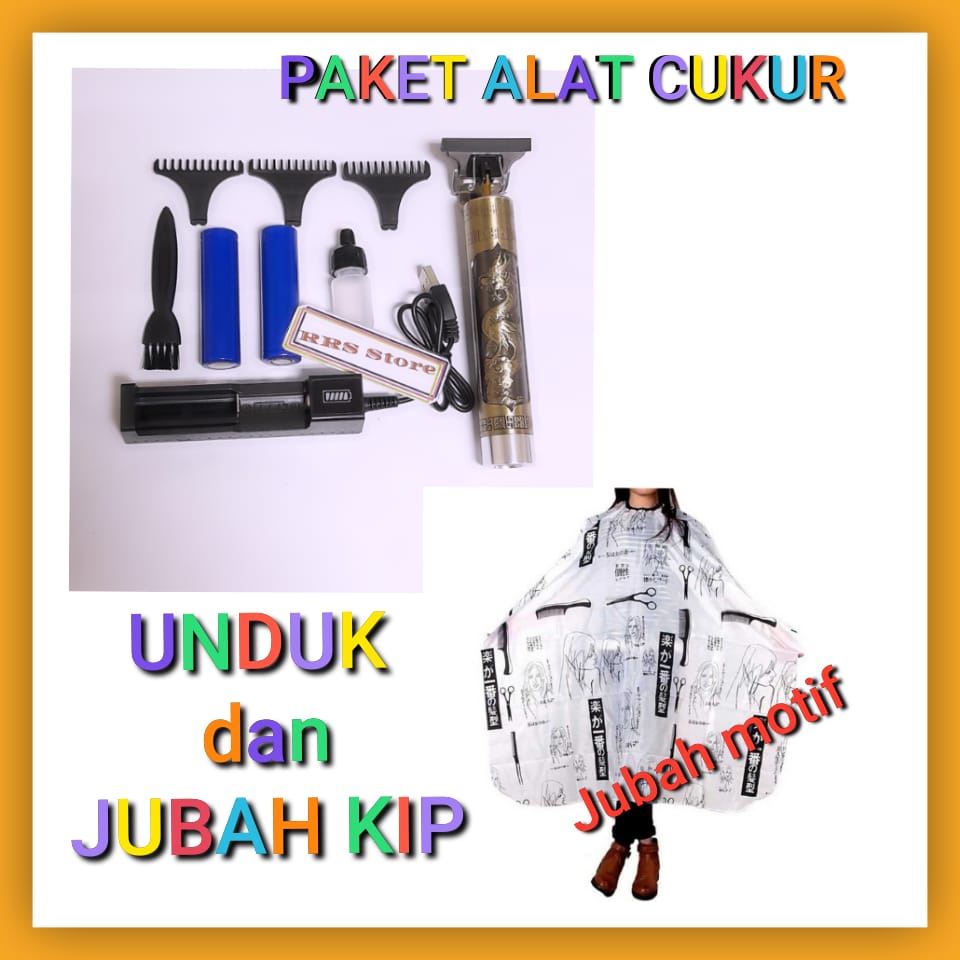 Alat cukur unduk Alat Cukur Elektrik Hair Clipper Ceramic Rechargeable Mesin cukur ini sudhaa memiliki kepala yang aman sehingga tidak akan melukai kulit aman untuk dewasa maupun anak anak paket unduk dan jubah