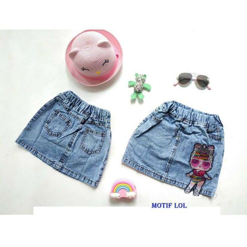 Rok jeans anak pendek snow