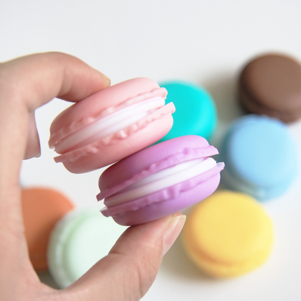 Kotak Penyimpanan Perhiasan Bentuk Macaron Mini Warna-Warni