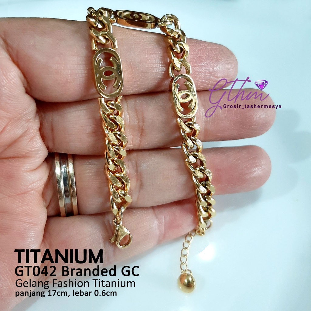 Gelang Wanita Korea Branded Titanium Rante Mewah Brancelet Import Premium GT042 gthm