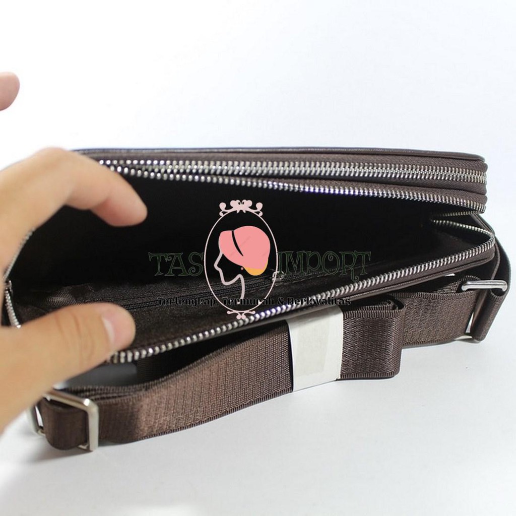 New TAS SELEMPANG PRIA KANTOR CASUAL IMPORT BRANDED | AIGNER 651 BROWN