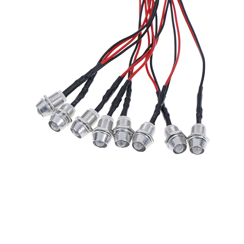 (dreamdreaming.id) Set 8pcs Lampu LED 5mm Warna Putih / Merah Untuk HSP RC