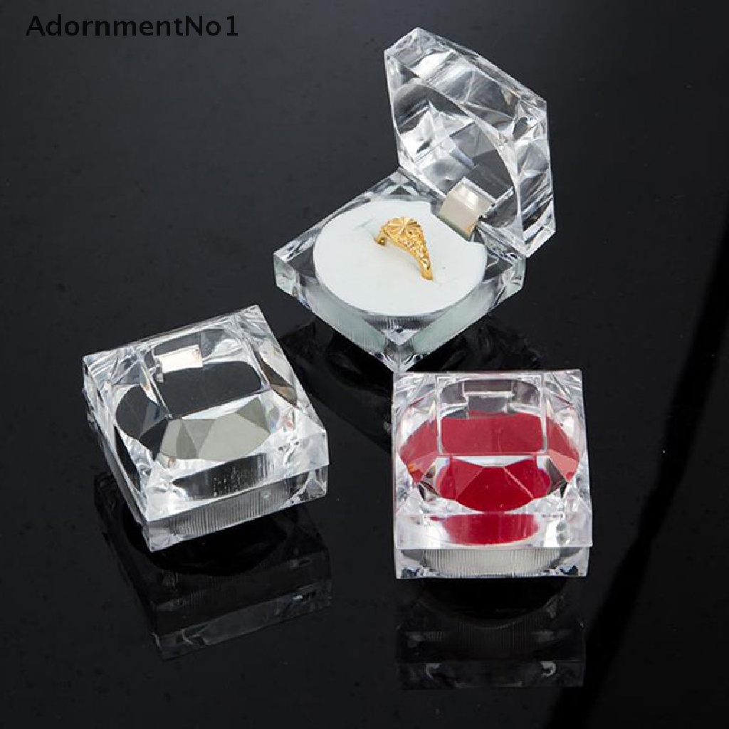 [AdornmentNo1] Transparent Acrylic Ring Holder Wedding Engagement Packaging Jewelry Gift Box [new]