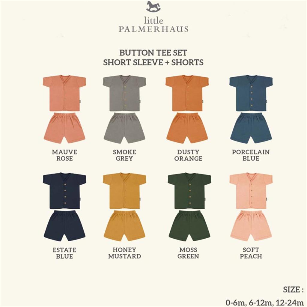 Porcelain Blue Palmerhaus Button Tee Short Sleeve Baju Bayi