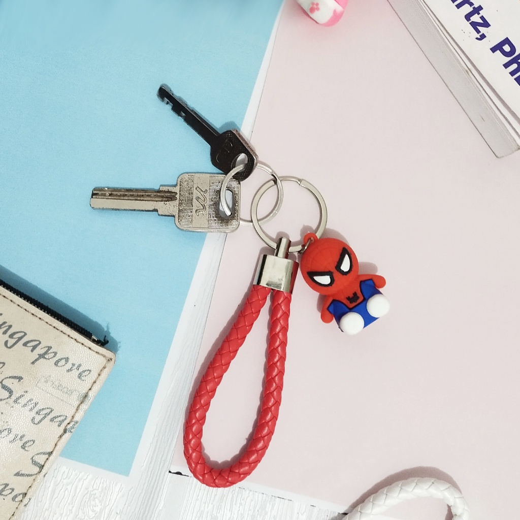 Gantungan kunci lucu ganci korea gantungan kunci Tambang karakter kartun doraemon hello kitty keychain spiderman