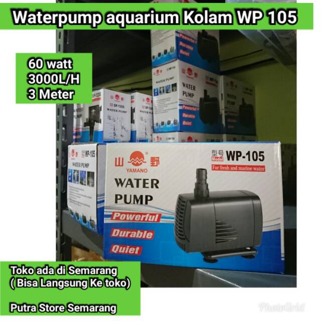 Pompa Aquarium Yamano Wp 105 Waterpump Kolam 60 Watt 3000 L H Maks 3 Meter Shopee Indonesia