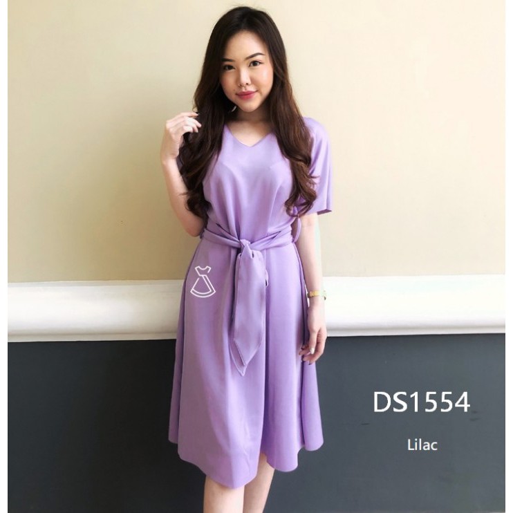 DS1554 - DRESS BASIC SCUBA DRESS POLOS WANITA CASUAL MODERN MURAH