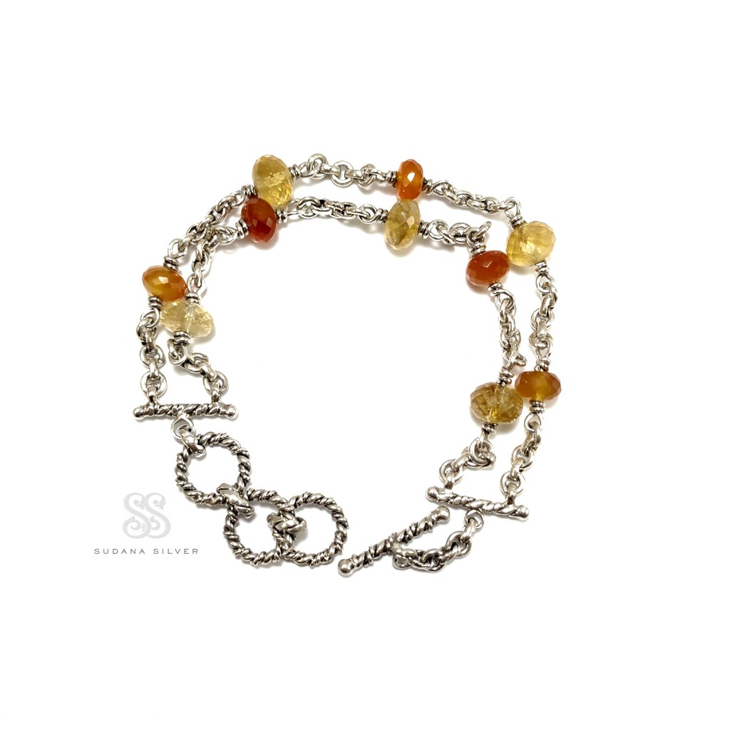 Gelang Rantai Perak Citrine stone Sudana Silver Bali