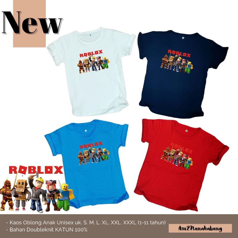 KAOS OBLONG ANAK 1-9 Tahun 100% KATUN Doubleknit ROBLOX