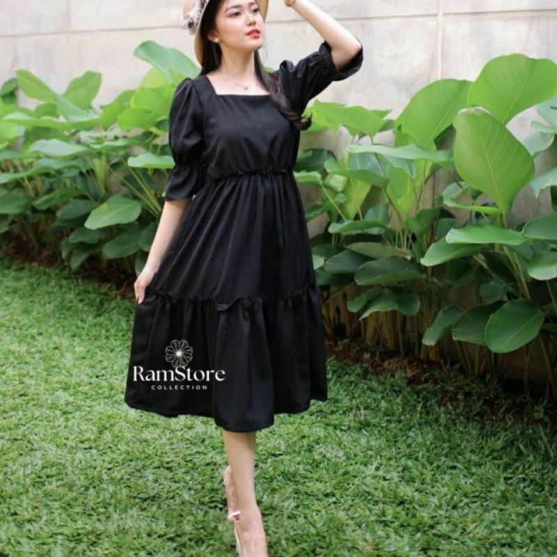 Renata Dress Cirkel/Dress Korea Style/Baju Sabrina Jumbo