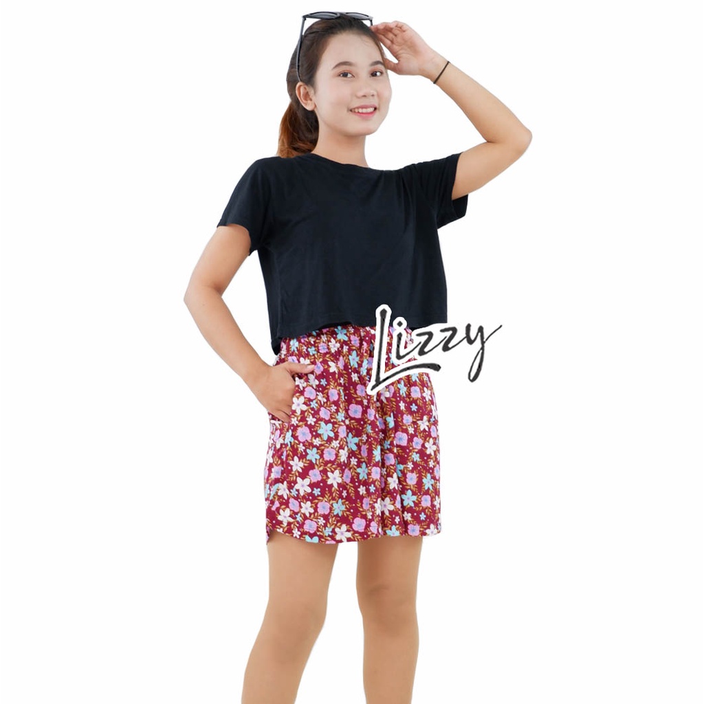 Lizzy - BASIC FLOWER SHORT PANTS RAYON PREMIUM