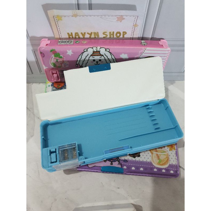 kotak pensil BTS BT21/pencil case/tempat pensil MAGNET BTS/plastik BTS-2