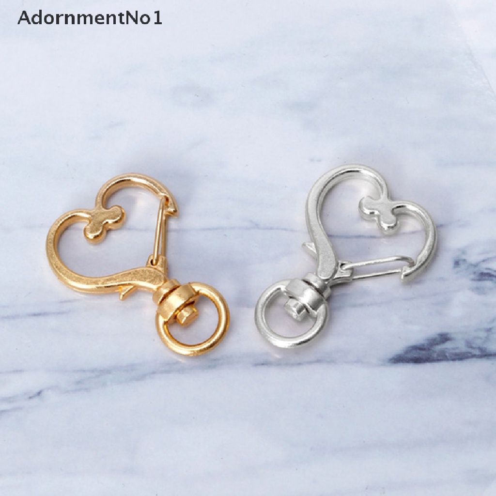 (AdornmentNo1) 10pcs Gantungan Kunci Bentuk Hati Hollow DIY