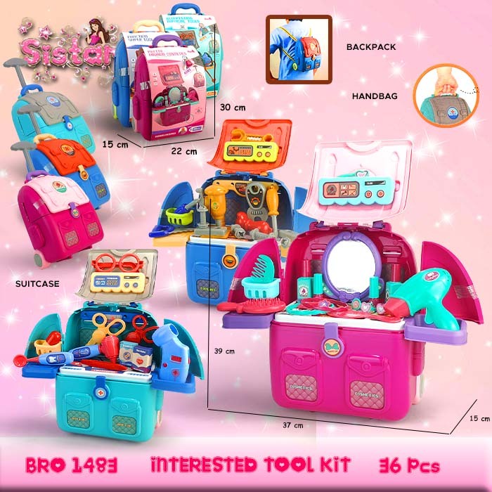 MURAH BRO1483 Dokter Dokteran Doctor Train Koper Tas Medical Peralatan Perlengkapan Medis Make Up MakeUp Dandan Merias Rias Alat Perlengkapan Pertukangan Pretend Play Sets Mainan Anak Permainan Edukasi Montessori