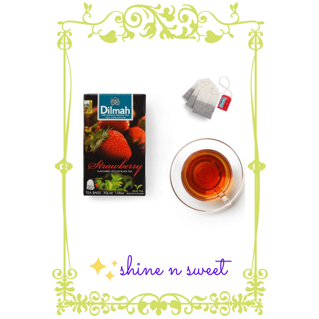 

Dilmah Strawberry Tea Bag / Flavored Ceylon Black Tea / Tea Bags 20