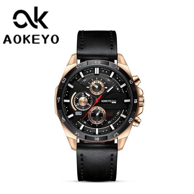 Aokeyo 216 Jam Tangan Pria Kulit Anti Air OriginalFree Kartu