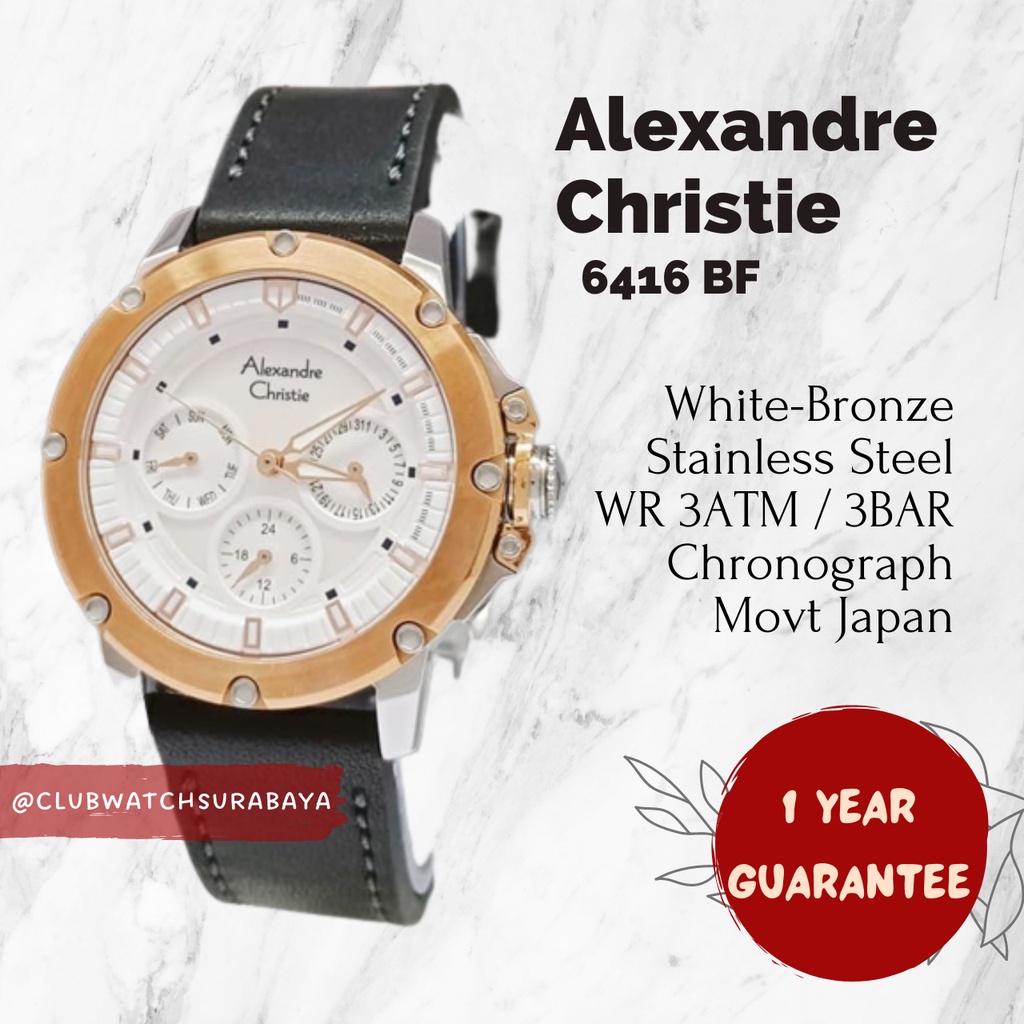 Jam Tangan Wanita Alexandre Christie ORI 6416 BF /  Alexandre Christie Jam Tangan Cewek 6416 BF