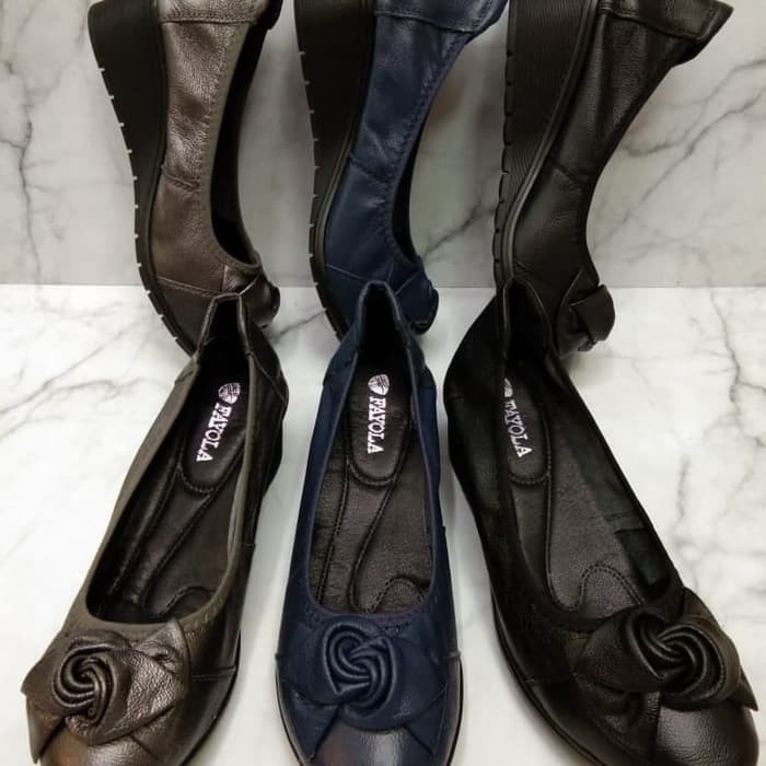 Sepatu kerja Wanita Wedges Kulit / FAYOLA SHOES IMPORT