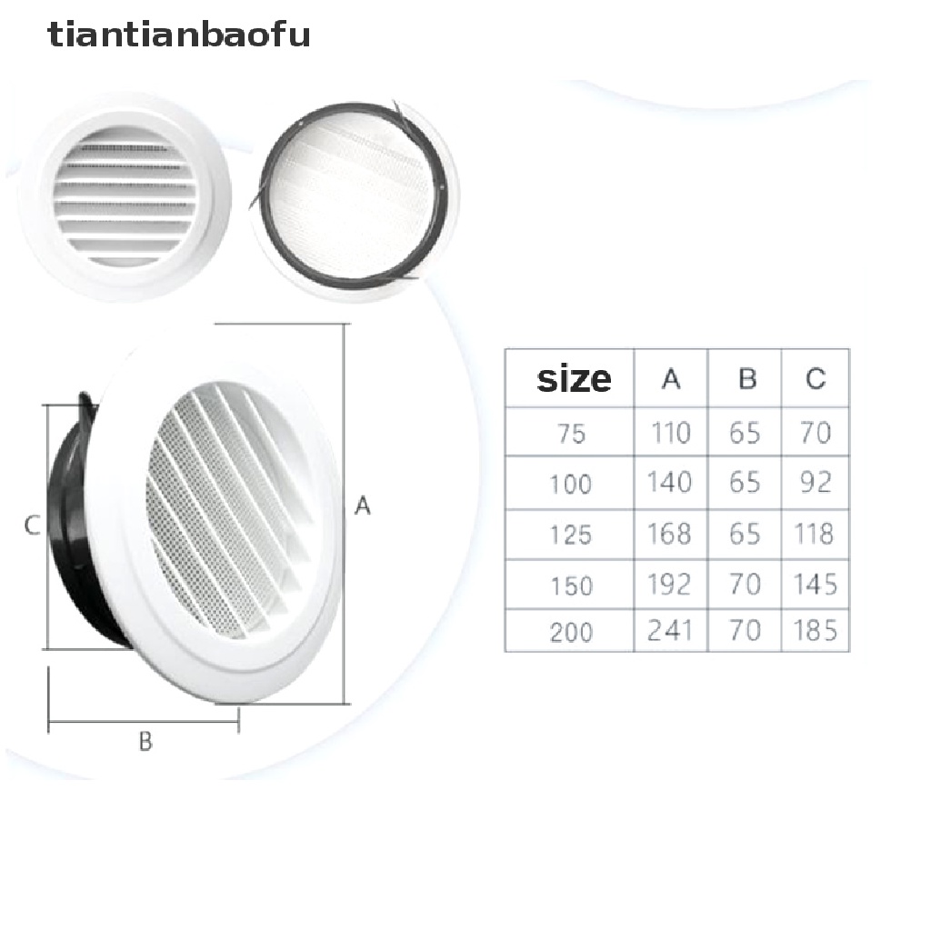 [tiantianbaofu] Exterior Wall Air Vent Grille Plastic Round Air Exhaust Vent Grille Ducting Boutique