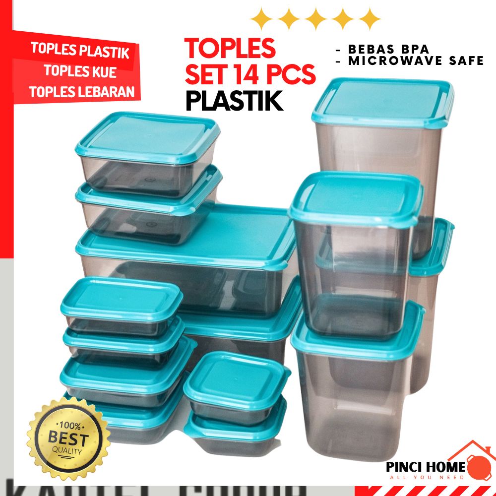 HOME Taperware Set Tempat Penyimpanan Makanan 14 Pcs Calista Bebas BPA
