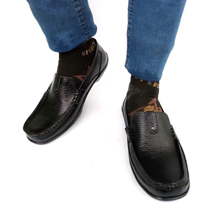 Sepatu Kasual Pria Slip On Kulit Asli Rasheda 018